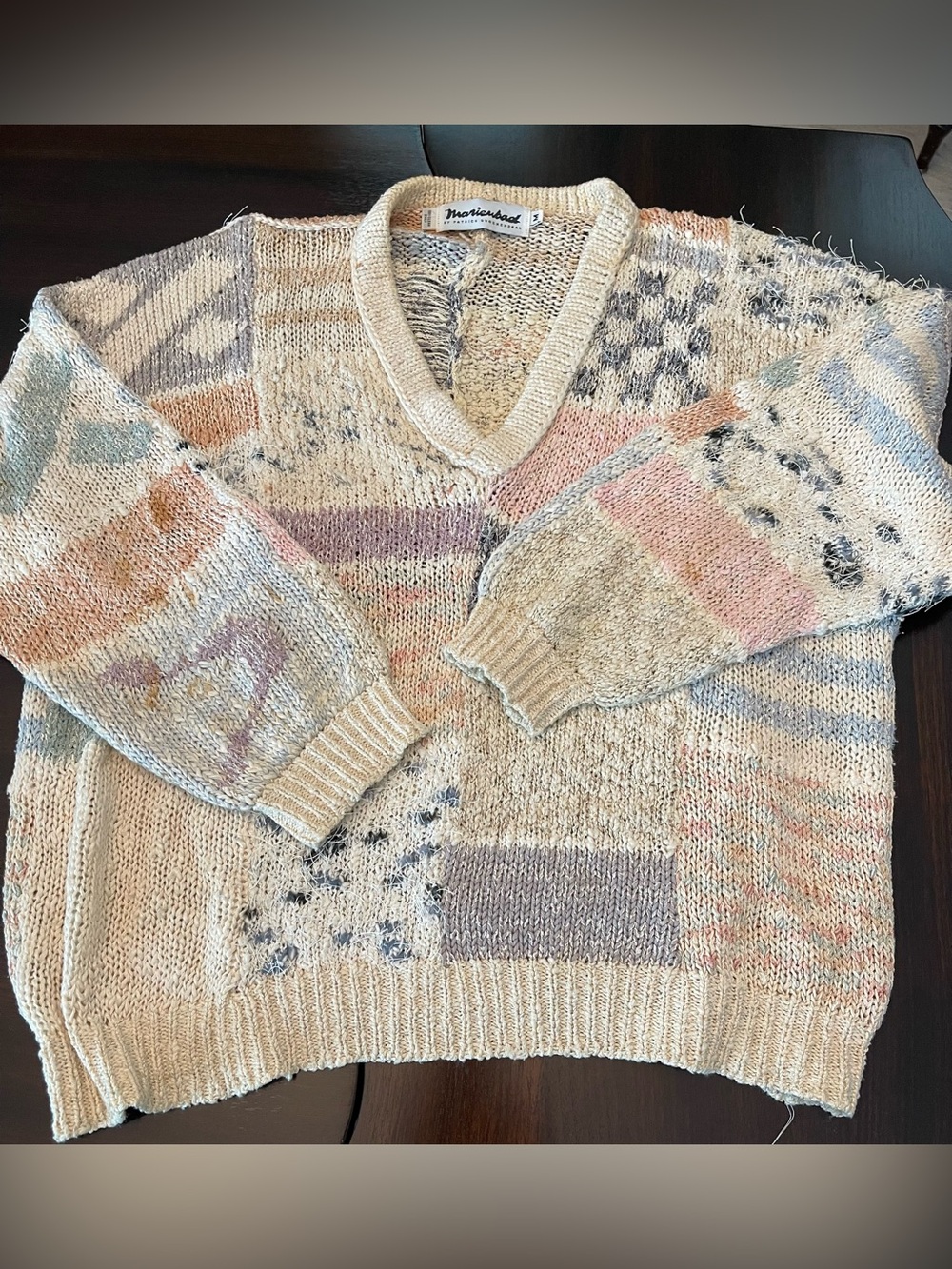 Marianna’s Patchwork V-Neck Sweater